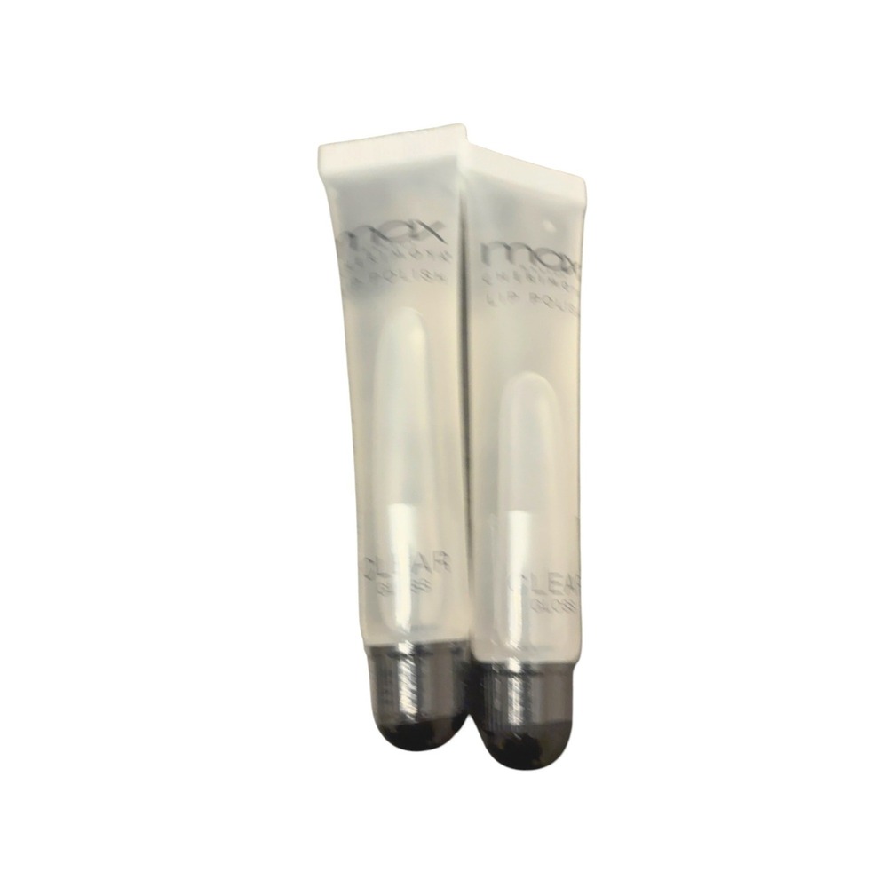 Max Makeup Cherimoya Lip Polish Clear Gloss Set of 2 High Shine Lipgloss Tubes